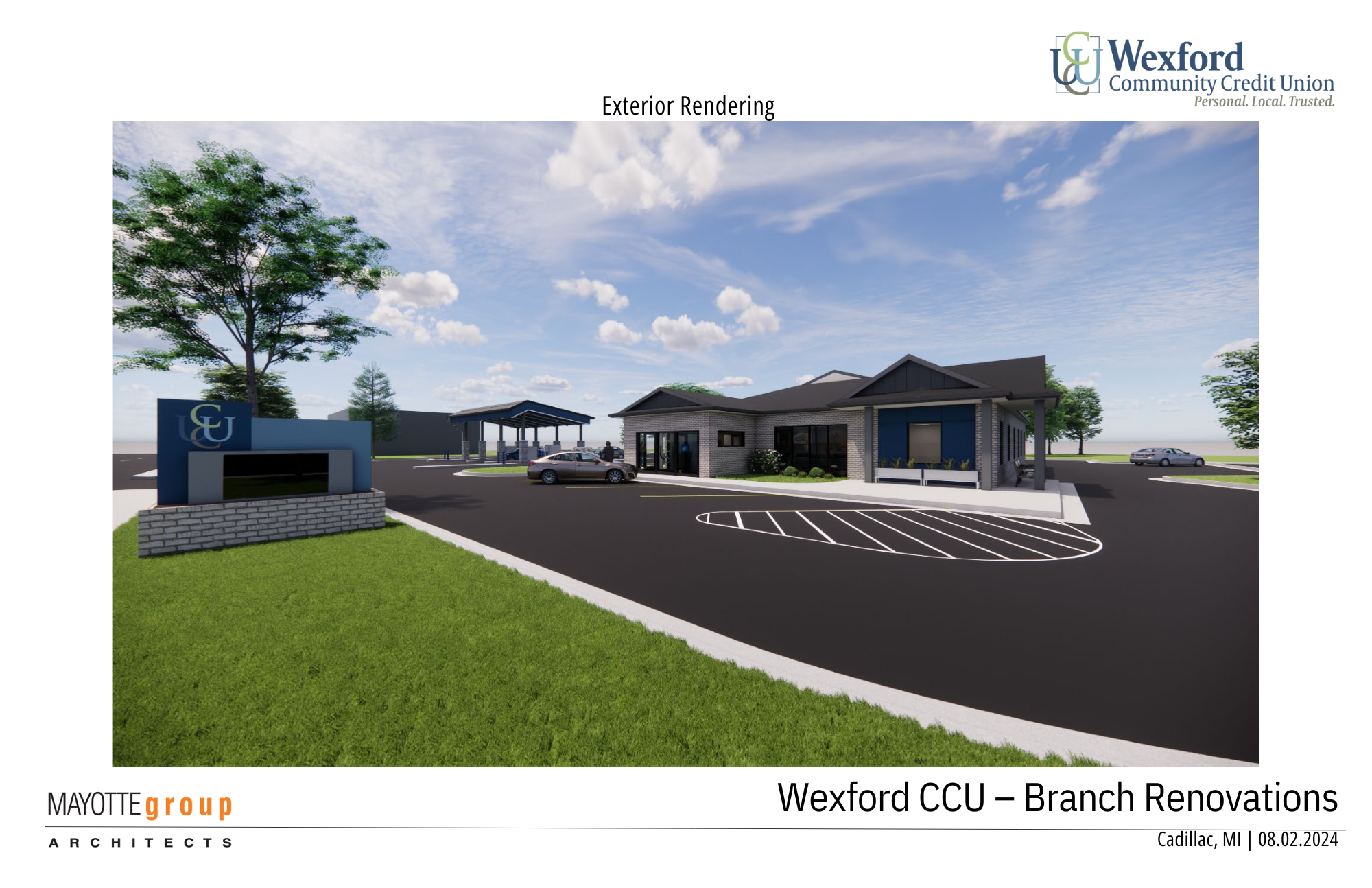 Rendering of new WCCU building from Mitchell Street